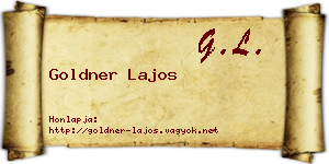 Goldner Lajos névjegykártya